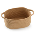 Happyiren Medium Woven Cotton Rope Basket, Empty DIY Gift Basket for Burr