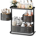 KINGRACK Metal Bathroom Counter Organizer，Rotating Countertop Storage Shelf