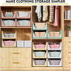 Upgraded Closet Organizers and Storage, Stackable Closet Organizer Basket