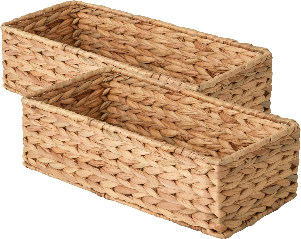 StorageWorks Wicker Toilet Paper Basket, Toilet Tank Basket for Bathroom