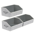Homsorout Closet Organizers Bins 6 Packs - Large Closet Shelf Organizer with Handles, Fabric Trapezoid Storage Bins, Collapsible Storage Cubes for Clothes, Towels, Light Gray