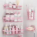 Liuoud 5 Pack Shower Caddy for Inside Shower, Gold Bathroom Storage Decor