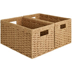 StorageWorks Wicker Baskets, Wicker Storage Baskets for Shelves, 2-Pack