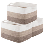 OIAHOMY Cotton Rope Storage Baskets for Organizing Gradient Yellow 3-Pack