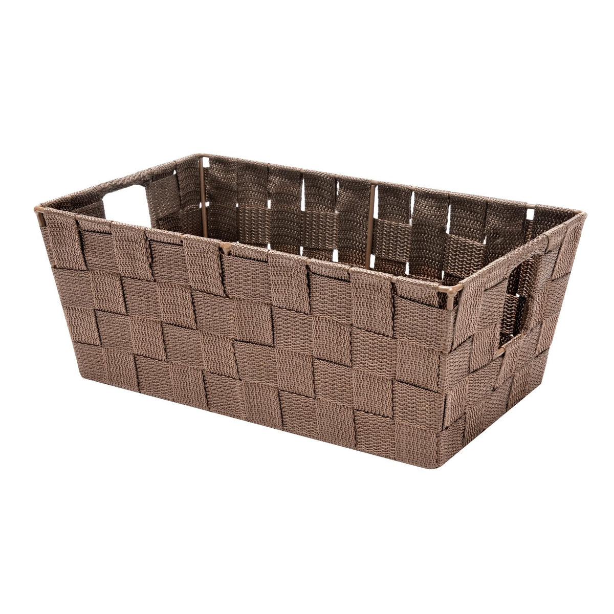 Whitmor Small Woven Storage Baskets for Shelves - Decorative Organizer Bins with Metal Structure, Versatile Shelf Storage Solution for Home Organization & Closet (Black)