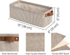 StorageWorks Narrow Storage Bins, Long Baskets, Brown and Beige, 2-Pack