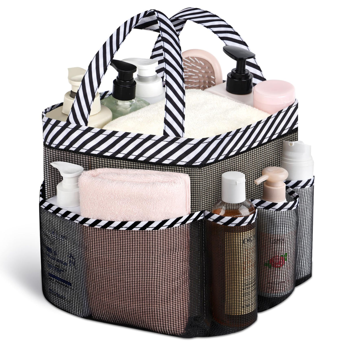 Mesh Shower Caddy Portable - 9 Pockets for College Dorm Room Essential