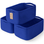 3 Pack Small Storage Baskets for Organizing, 11.8×7.8×5.1", Mixed Brown