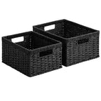 StorageWorks Wicker Baskets, Wicker Storage Baskets for Shelves, 2-Pack