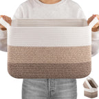 OIAHOMY Cotton Rope Storage Baskets for Organizing Gradient Yellow 3-Pack