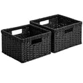 StorageWorks Wicker Baskets, Wicker Storage Baskets for Shelves, 2-Pack