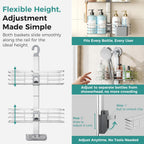Adjustable Shower Caddy Hanging Over Shower Head, Storage Organizer Rack