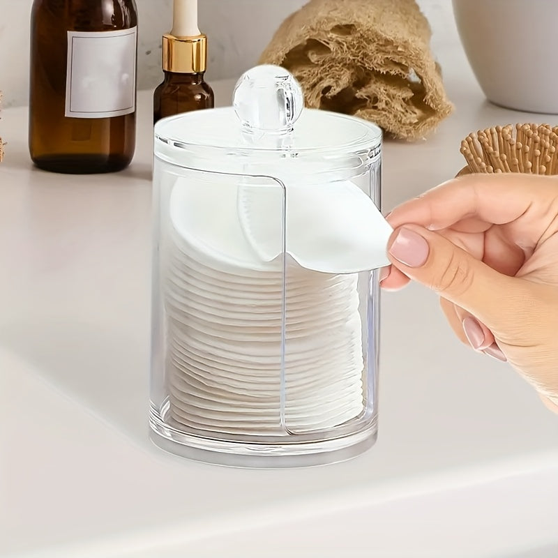 Round Swab Box, Makeup Remover Storage Box, Home Transparent Desktop Jewelry, Pad Storage