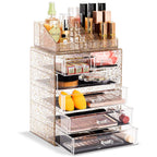 Sorbus Makeup Organizer, 7-Drawer Acrylic 2-Piece Set (Clear)