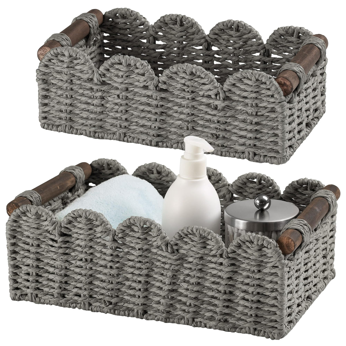 Wicker Baskets for Organizing Toilet Paper Storage Basket
