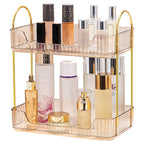 Akinbas 3 Tier Bathroom Organizer Countertop Makeup Perfume Tray Skincare Organizer for Bathroom Dresser Vanity (Grey)