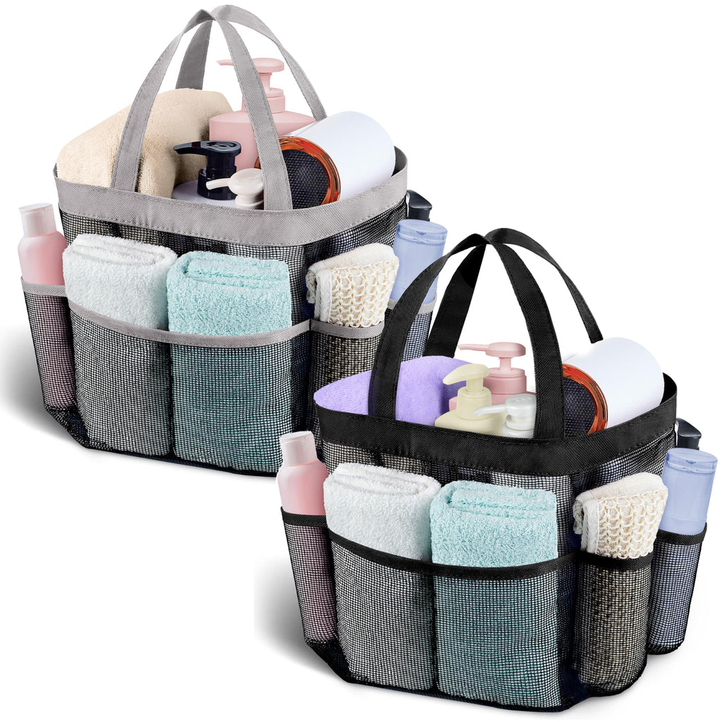 Mesh Shower Caddy Portable - 9 Pockets for College Dorm Room Essential
