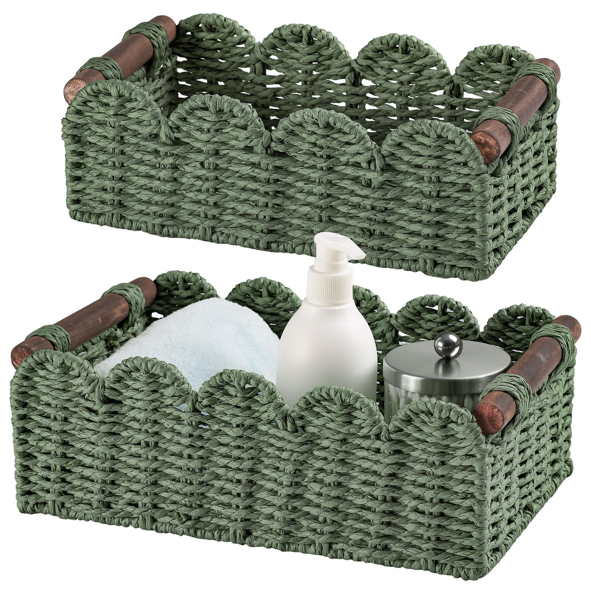 Wicker Baskets for Organizing Toilet Paper Storage Basket
