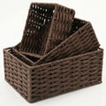 Small Wicker Basket for Organizing, Woven Storage Basket Sets of 3