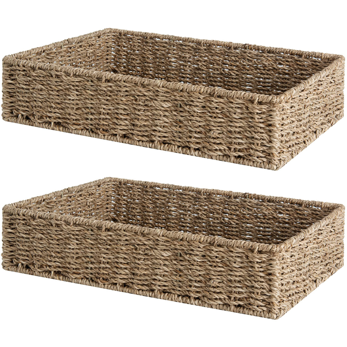 StorageWorks Wicker Toilet Paper Basket, Toilet Tank Basket for Bathroom