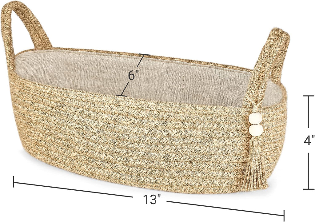 Mkono Toilet Paper Basket, Boho Bathroom Decor, Small Storage Organizer