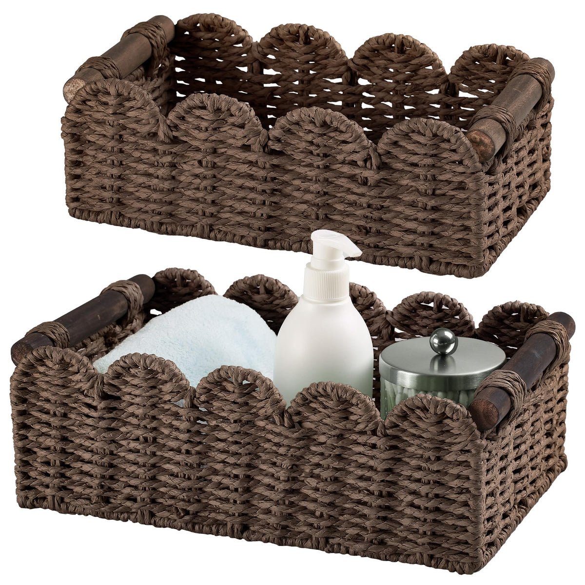 Wicker Baskets for Organizing Toilet Paper Storage Basket