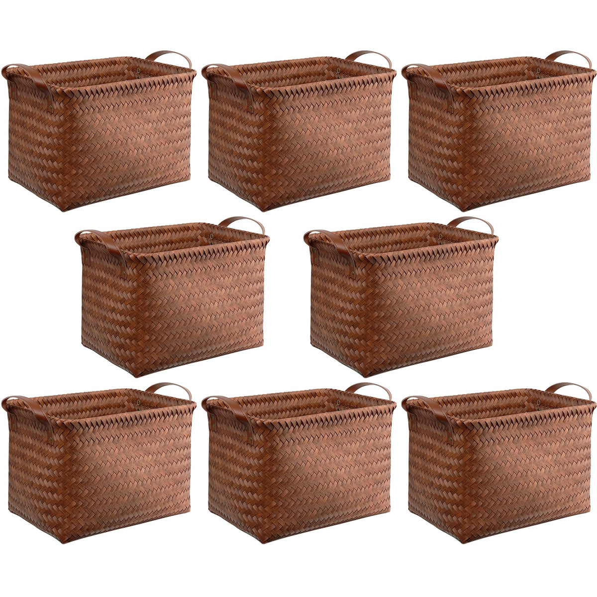 BROWNLILY Handwoven Wicker Storage Baskets, Pack of 4, Brown