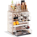 Sorbus Makeup Organizer, 7-Drawer Acrylic 2-Piece Set (Clear)