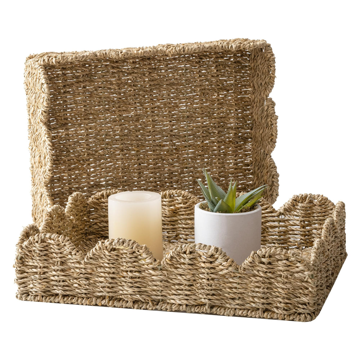 StorageWorks Wicker Toilet Paper Basket, Toilet Tank Basket for Bathroom