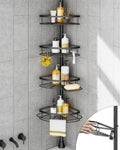 SEIRIONE Rustproof Corner Shower Caddy Tension Pole for Bathroom Organizers