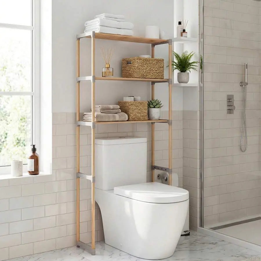 Over The Toilet Storage Rack 3-Tier Pine Wood Bathroom Organizer W/ Open Shelves,chabuildreark,farmhouse,coffee bar cabinet,lockable,,drawer,dresser,,unit,,jewelry,armoire,,tower,,cabinets,mirror,wooden,load,capacity,,hall,tree,,,,,,top,,sid,,living,decor