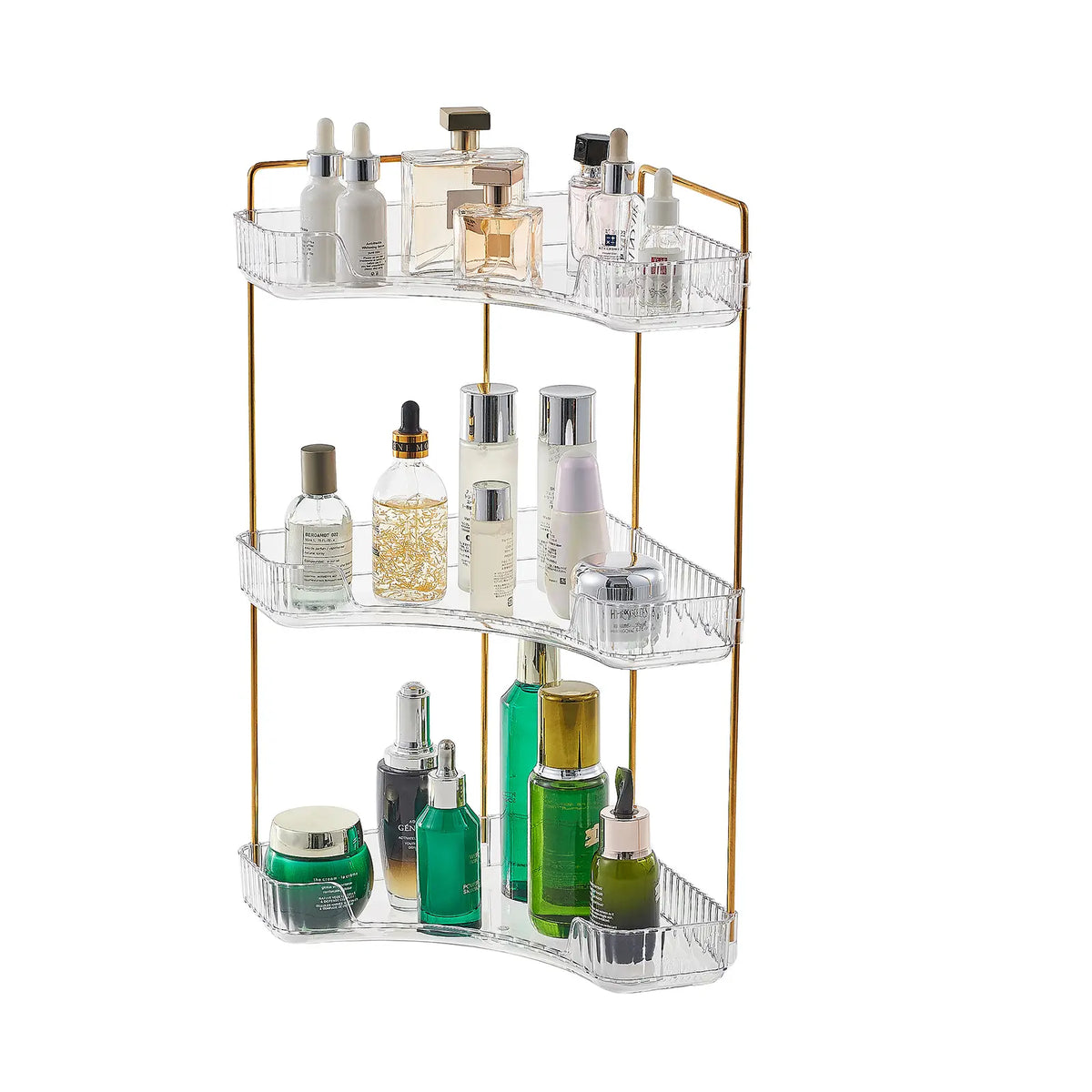UFORU 360° Rotating Smooth Acrylic Storage Organizer - Large-Capacity, Durable Metal-Frame Multifunctional Storage Bin with Multi-Layer Rotation, Lipstick & Perfume Holder, 360° Quick Access Bathroom Accessories for Vanity, Girlfriend Birthday Gift