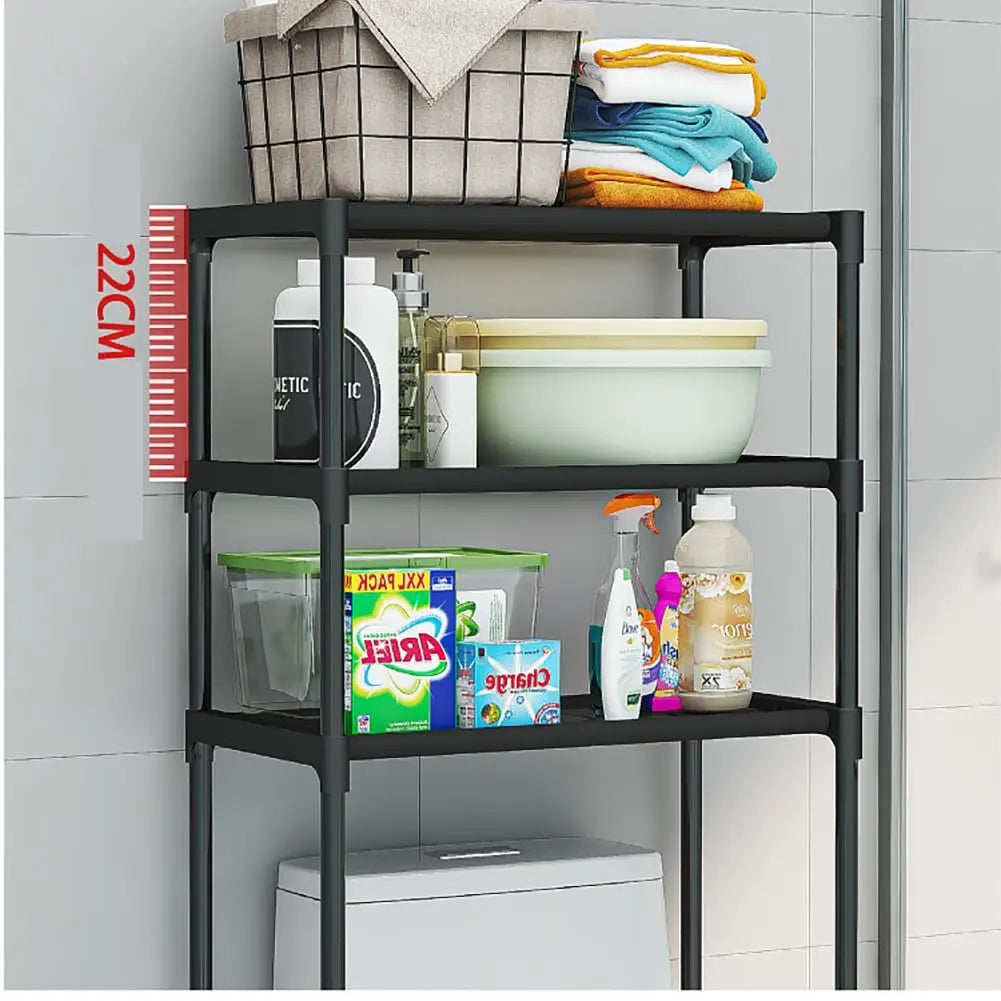 Garvee - Over the Toilet Storage Shelf, 3-Tier Bathroom Organizer, No Drilling Installation, Freestanding Over Toilet Shelf for Bathroom, Laundry, Balcony
