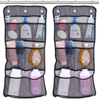 S&T INC. Shower Organizer and Caddy, 2 Pack, 14" x 30", White