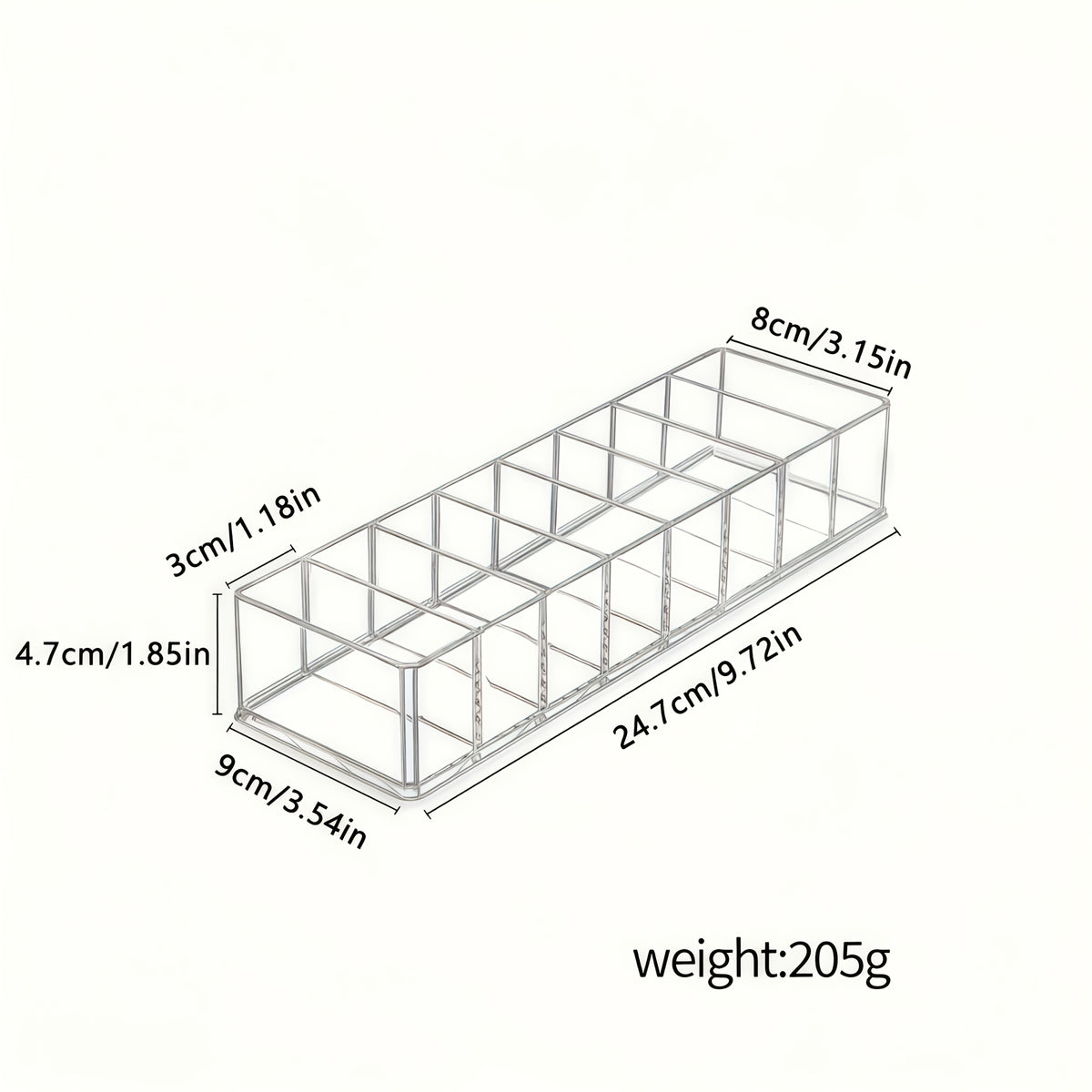 8-Grid Cosmetic Organizer, Acrylic Makeup Storage Box, Suitable for Lipsticks And Compacts, Ideal for Home Use, Portable Transparent Desktop Style