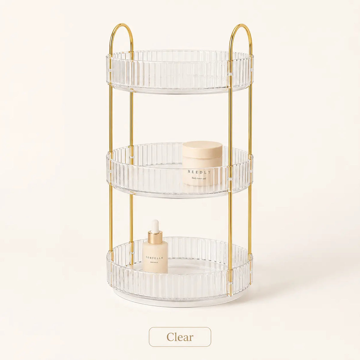 UFORU 360° Rotating Smooth Acrylic Storage Organizer - Large-Capacity, Durable Metal-Frame Multifunctional Storage Bin with Multi-Layer Rotation, Lipstick & Perfume Holder, 360° Quick Access Bathroom Accessories for Vanity, Girlfriend Birthday Gift