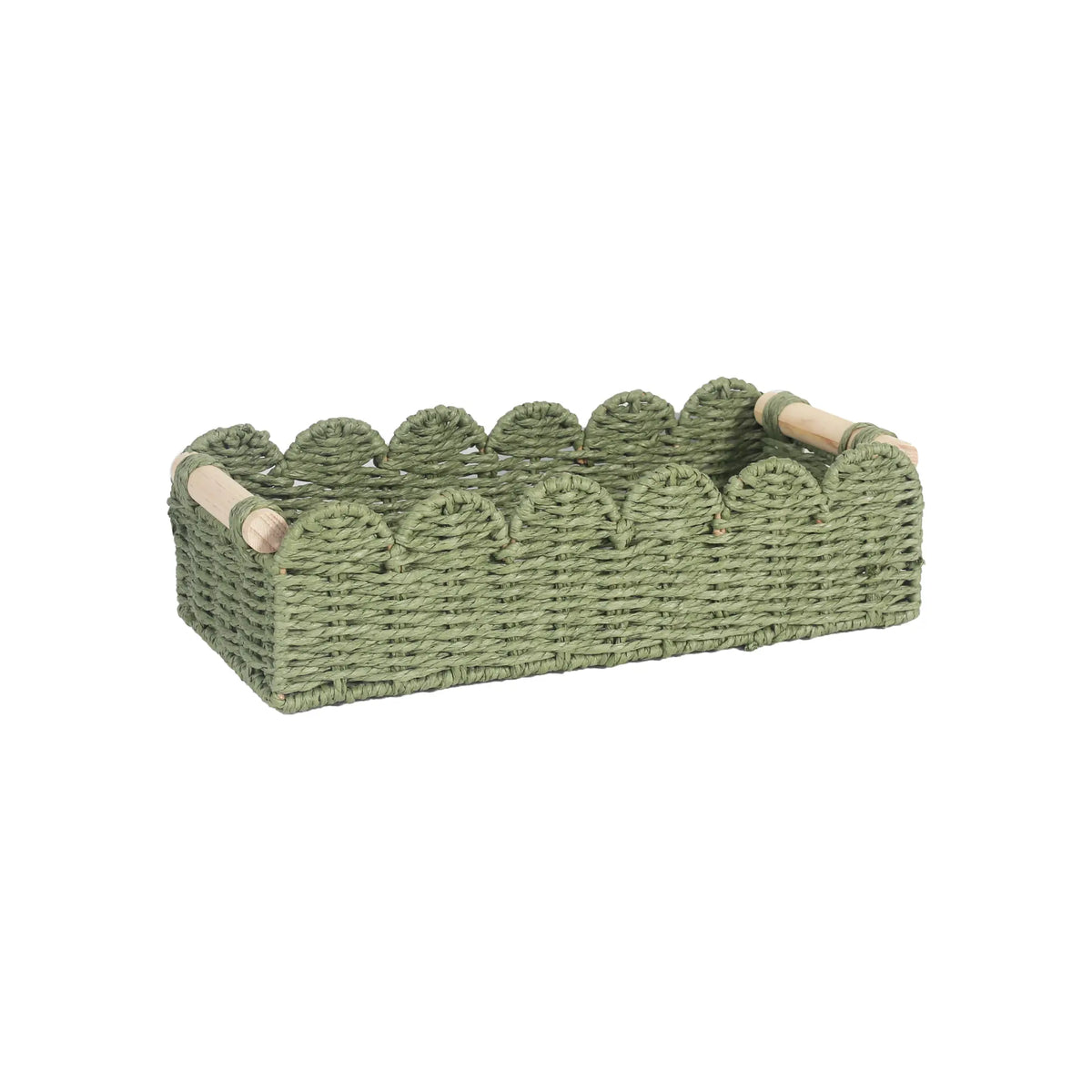 Woven Storage Basket with Fan Edge Design, Natural Toilet Tank Top Shelf Basket for Bathroom Storage Baskets, Living Room & Bedroom Home Decor