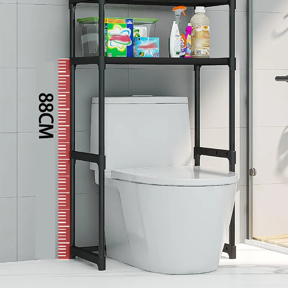 Gaomon Single Unit 2-Tier Stainless Steel Over the Toilet Storage Rack, Freestanding Bathroom Organizer with Removable Hooks & Paper Holder, Shelves for Bathroom, Laundry Room