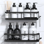 Wall-Mounted Corner Shower Kitchen Shelves — Punch-Free Bathroom Storage Rack with Waterproof Hollow Design for Soap, Spray Bottles, and Toilet Essentials | Modern Bathroom Organizer – Perfect for Valentine’s Day