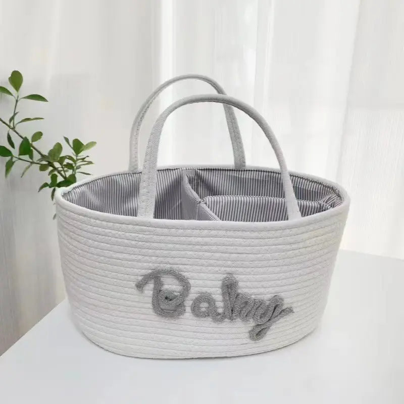 Three-Tier Letter Design Storage Basket, Portable Baby Organizer, Large Capacity Holder for Bottles & Diapers, Home Bathroom Living Room Use