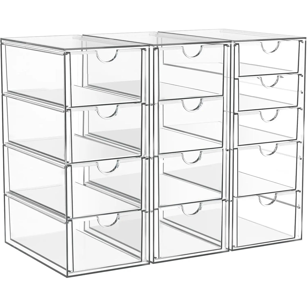 13 Drawer Clear Acrylic Organizer, Storage Organizer for Bathroom Vanity, Makeup, Kitchen Pantry, Countertop and Home Organization